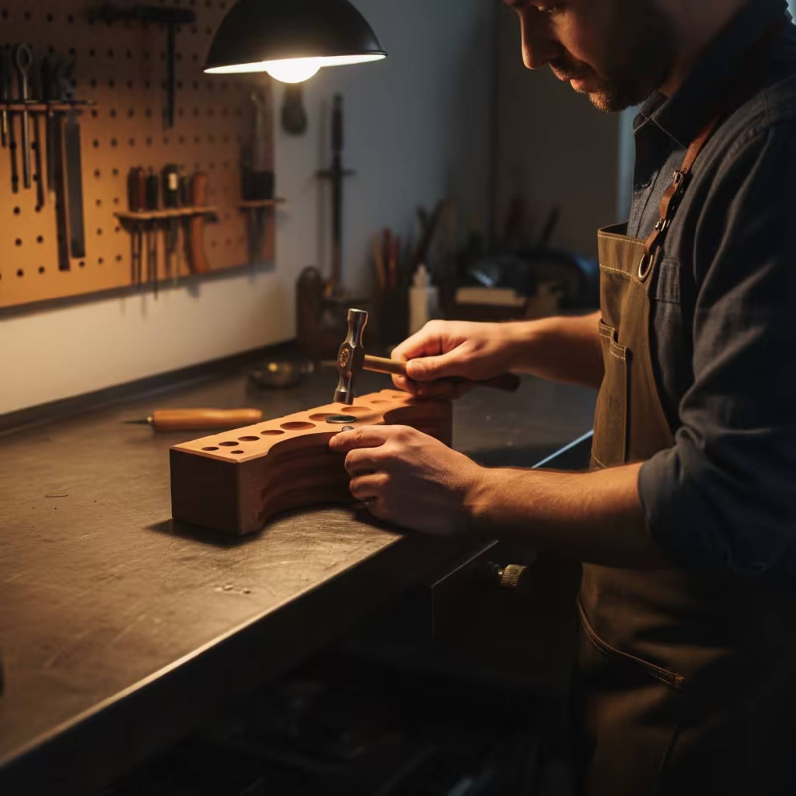 Workshop Tools Wood - Schmuckformblock aus Massivholz, Schmuckformwerkzeug, gerillt, rechteckig,